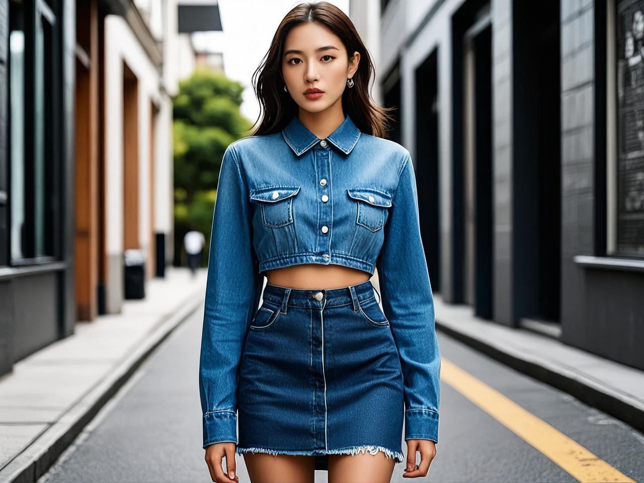 街头风女孩都在穿的牛仔裙，搭配这样才高级！