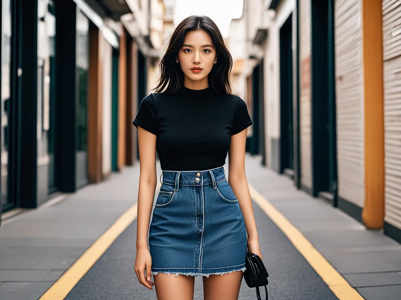 街头风女孩都在穿的牛仔裙，搭配这样才高级！