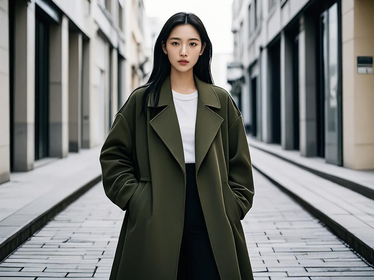 时尚博主分享：韩系春季风衣显瘦穿搭搭配示范