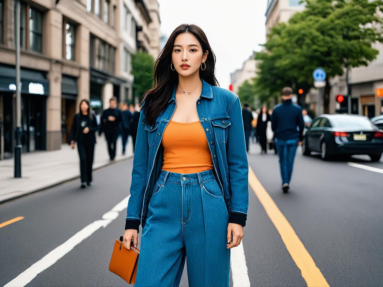 告别路人感：辣妹风春季牛仔裤这样穿