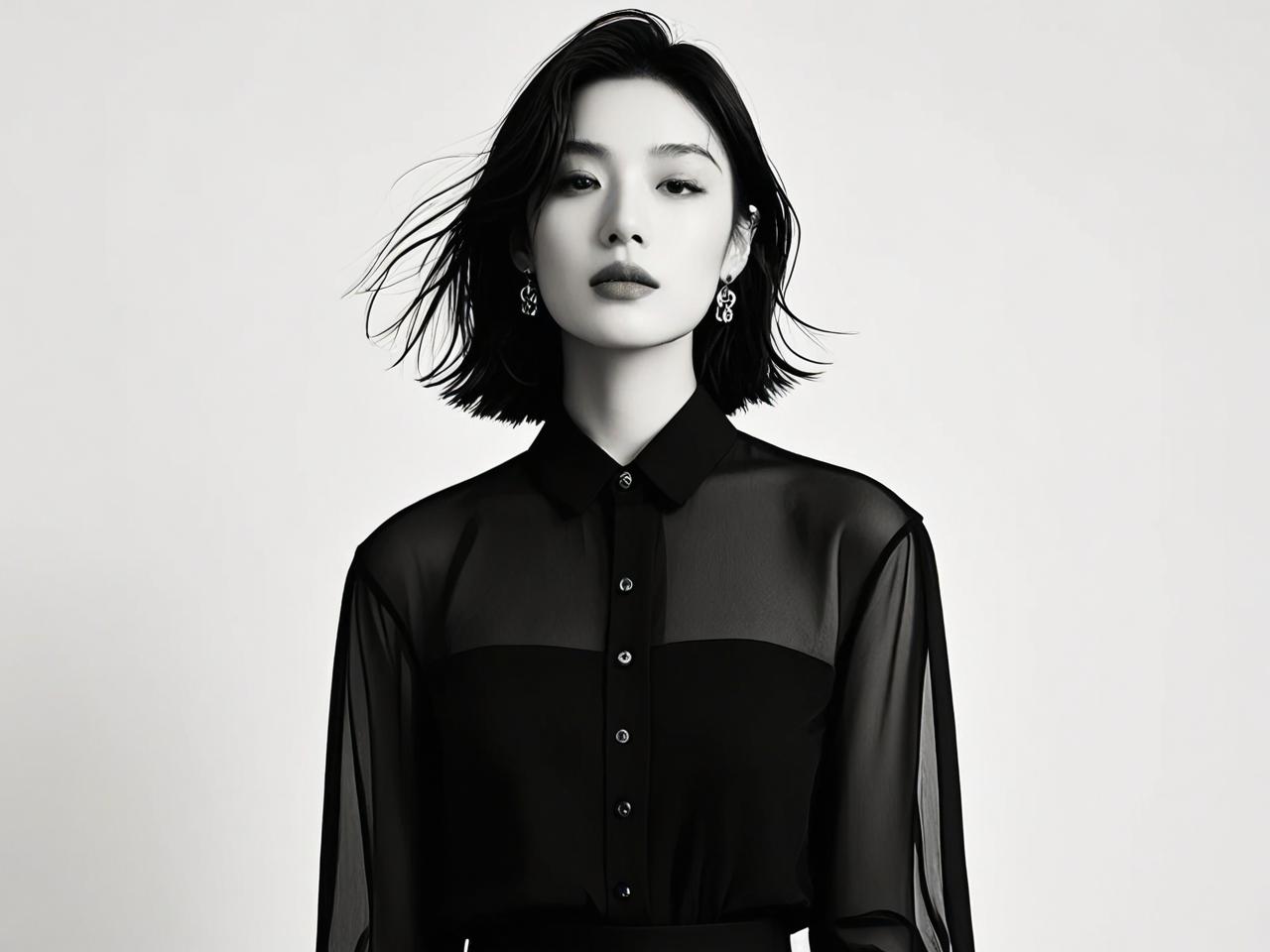 新中式穿搭趋势：明星同款网眼衬衫领跑潮流