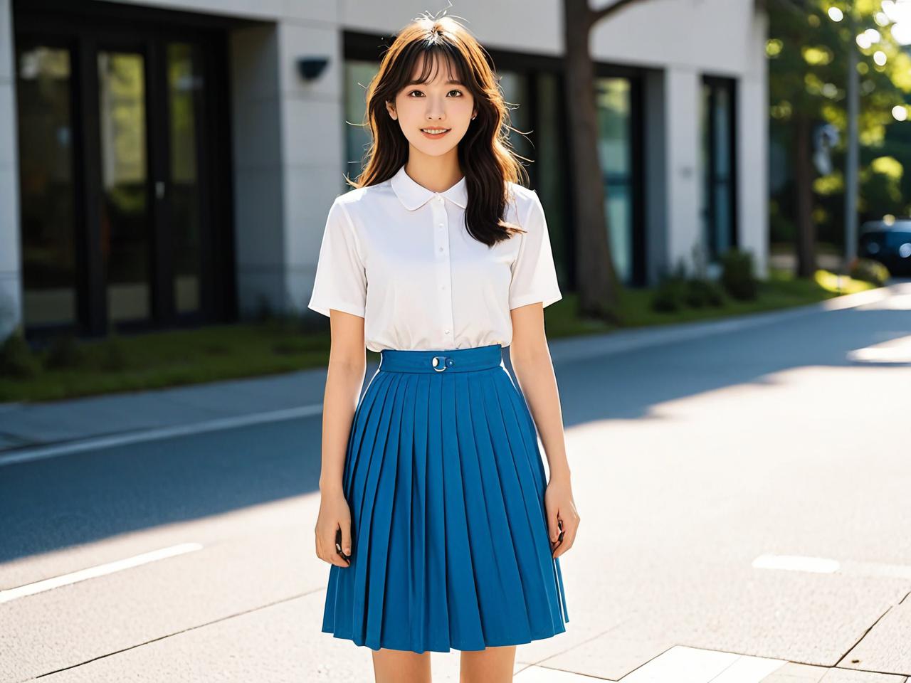 告别路人感：韩系夏季半身裙这样穿